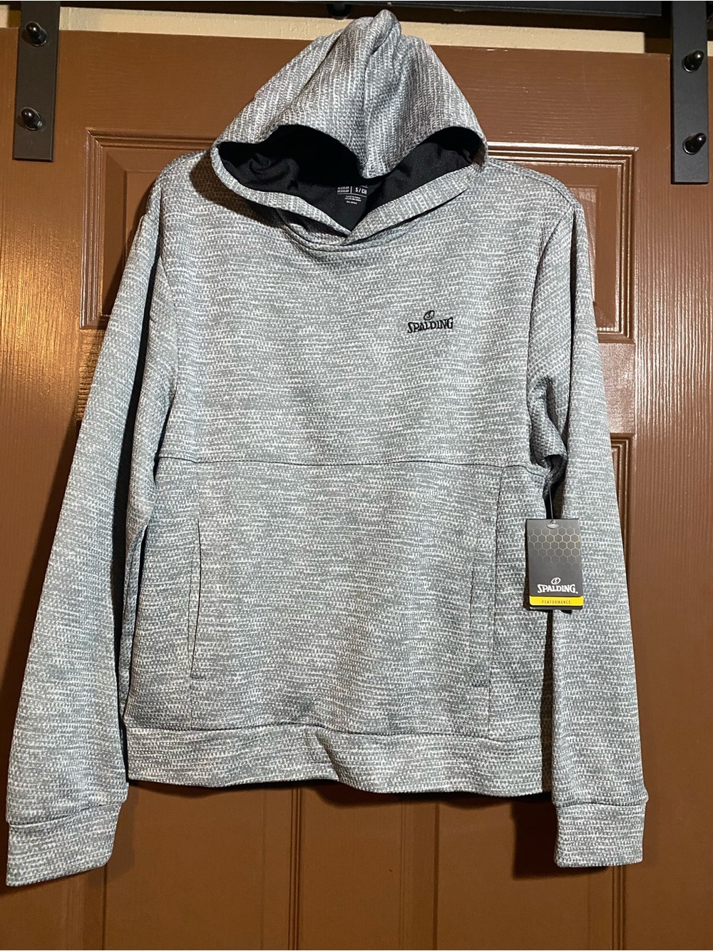 NWT Spalding Performance Gray Pullover Hoodie Small Athletic Sweatshirt